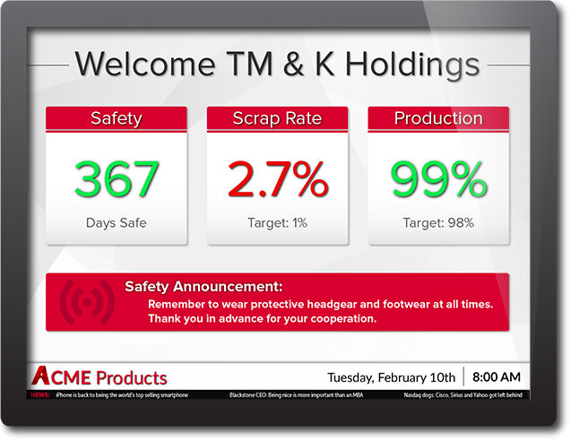 manufacturing display