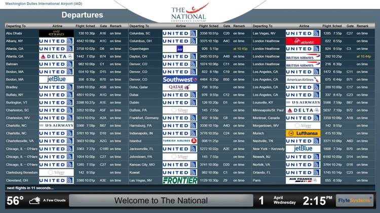 National Conference Center Guests Grab Glance-and-Go Airline Information from Flyte Systems